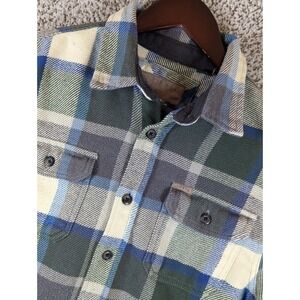 Orvis‎ Flannel Jacket Button Up Men's Small Multi Color Plaid Pockets Tartan